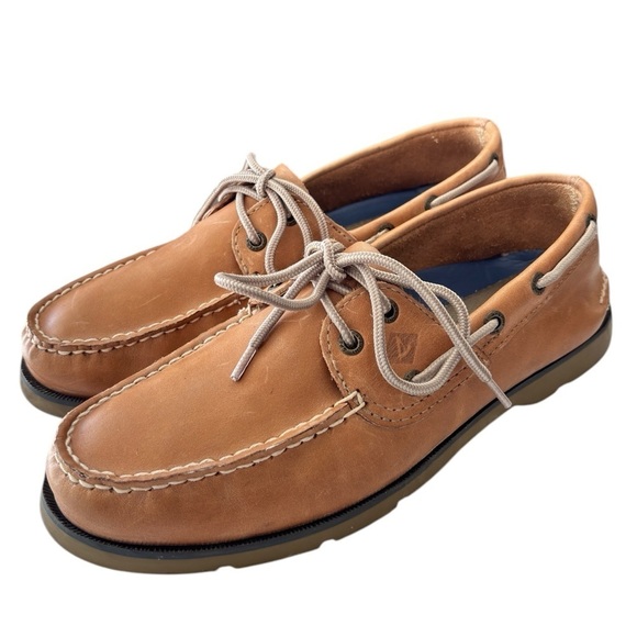 Sperry Top-Sider Mens Leeward 2 Eye Boat Shoe Size 9 Classic Leather Sahara Tan - Picture 14 of 14